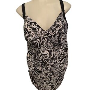 Target Black and White Paisley Swim Top